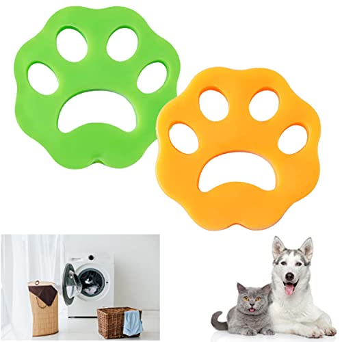 COOLEAD Quitapelos para Mascotas Lavadora Bola de Lavado Depiladora de Mascotas Lavandería Mascota Removedor Filtros de Pelusa de Reutilizables para Pelo de Perro Gato Pet Hair Remover (Naranja+Verde)