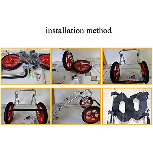 Cora Pet Perro de Bicicletas remolques cómodo Suave piernas traseras Rehabilitación de Peso Ligero 2 Ruedas Movilidad Ajustable Silla de Ruedas Perro for los Mascotas Conejo (Size : XL)