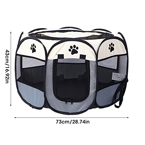 Corral Plegable Portátil para Mascotas, 8 Paneles Tienda para Mascotas, Cerca de Tela Oxford Plegable para Perros, Gatos, Conejos y Animales Pequeños, Tienda para Mascotas Emergente Suave