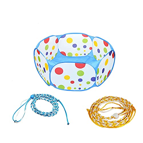 Corralito PortáTil Para Animales PequeñOs,Valla Emergente Para Patios, Carpa Plegable Para Mascotas, Para Excursiones de PequeñAs Dimensiones, Cercado de Cobayas, Fuera, (Azul Con Puntos)