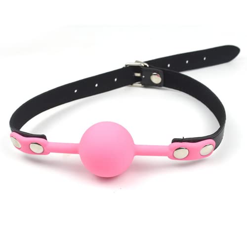 Correa ajustable para mascotas de entrenamiento con bola sólida de silicona rosa S & ÉxTÔy