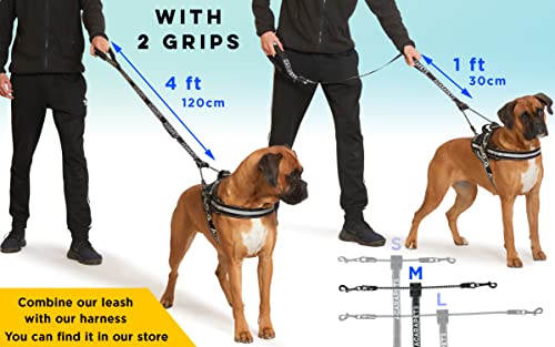 Correa de Perro Doble diseñada para no ahogar, con 2 Puntos de Anclaje para Usar con Collar o arnés con 2 Anillas.