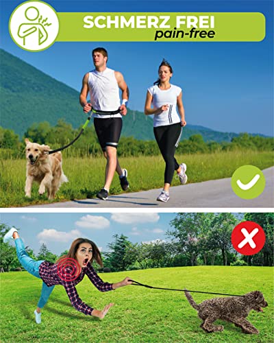 Correa perro correr I Correa running perro I Correa manos libres perro I Correa para perros grandes y medianos I Cinturón para perros I con Silbato ultrasonico para perros