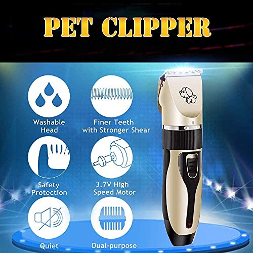Cortadora Para Mascotas, Cortadora Para Perros Y Gatos Cortadora Para Gatos Persa De Carga Rápida Cortadora Para Mascotas Silenciosa, Recargable E Inalámbrica, Adecuada Para El Pelo Largo