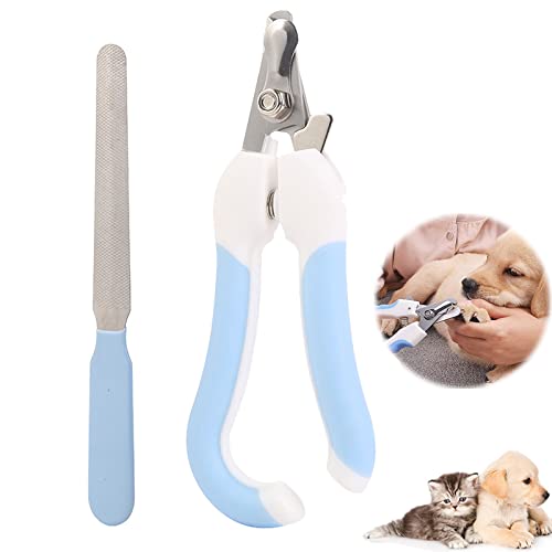Cortaúñas ​para Perros Y Gatos con Lima De Uñas Alicates Cortauñas Perro Tijeras De Garra con Lima De Uñas Cortador De Garras Mascotas De Acero Inoxidable para Mascotas Pequeñas Y Medianas(Azul)