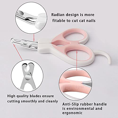 Cortaúñas profesionales para gatos, acero inoxidable, tijeras de uñas con cabeza curvada, cortador de garras de gato, apto para gatos y pequeños animales de compañía