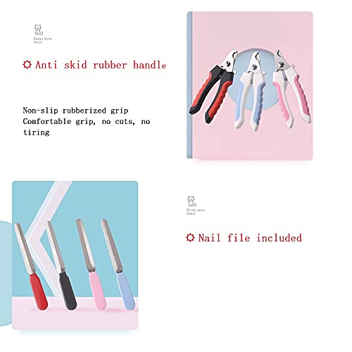 Cortaúñas y recortadoras de uñas de grado profesional para gatos, perros, conejos, con un limitador de seguridad para evitar el corte excesivo. lima de uñas gratis, tamaño grande