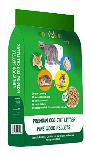 COSY LIFE Arena para Gatos Premium Eco – Pellets de Madera de Pino – Aroma de Pino Natural – 30 l