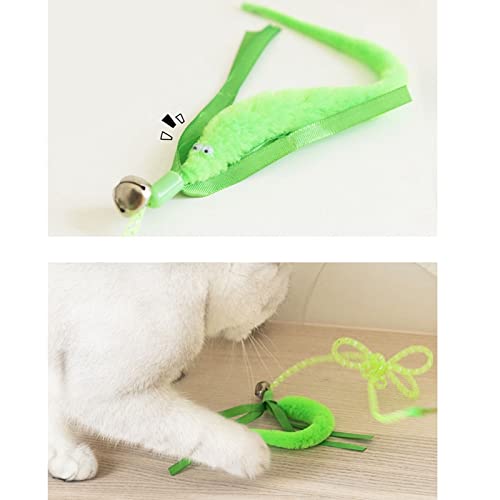COSYOO Gato Varita Juguete Gusano Campana Largo Divertido Peluche Reutilizable Mascota Juguete Interactivo Juguete Juguete Jugando Juguete Adorable Divertido Juguete Portátil Suave Lindo Gat