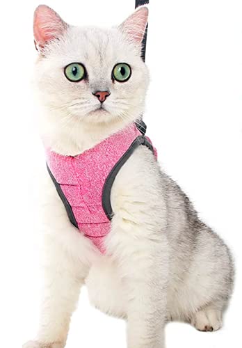 Crea CLEA - Arnés para gatos ultraligero y cómodo, con correa, bolsa de regalo incluida y un colorido juego de regalo (M, rosa)