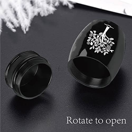 CREATCABIN Urna Mini Árbol de la Vida Pájaros Corazón Cenizas para Mascotas Pequeño Recuerdo Recipiente para Cremación de Acero Inoxidable Impermeable 1.18x1.57 Pulgada Negro