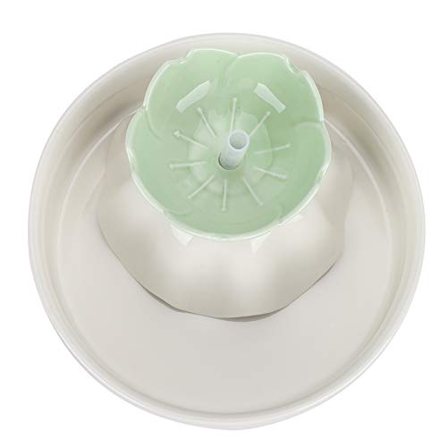 Crisis Fuente de Agua para Mascotas, Fuente de Agua para Gatos, Porcelana, dispensador de Agua automático para Gatos, Mascotas para Perros, Animales pequeños(Apple Green)