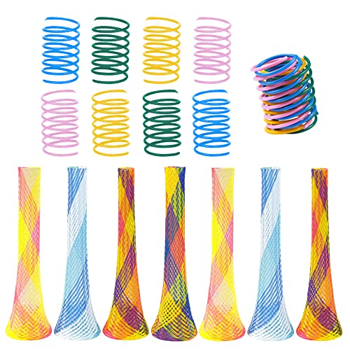 Csirnto Juguete del Gato 28 Piezas Juguete de Resorte para Gatos Juguetes Coloridos de Gatos en Espiral Muelles Gato Juguete para Gatos en Espiral Gato de Primavera Juguetes para Gato Mascotas
