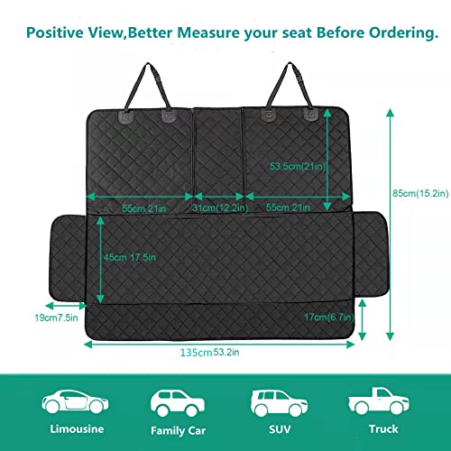 Cubierta Asiento Coche Perro,Funda Perro MascotaImpermeable y Resistente.Alfombra de Asiento de Estilo Hamaca Protector Antidesliante,Fácil de Instalar Universal para SUV,Camión,Transportar y Viaje