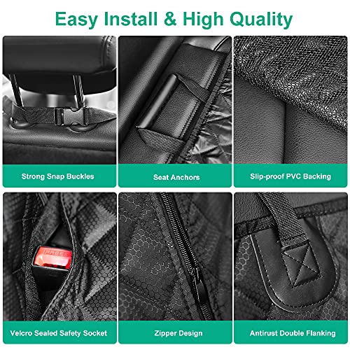Cubierta Asiento Coche Perro,Funda Perro MascotaImpermeable y Resistente.Alfombra de Asiento de Estilo Hamaca Protector Antidesliante,Fácil de Instalar Universal para SUV,Camión,Transportar y Viaje