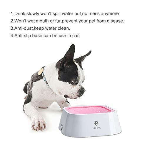 Cuenco de agua flotante para mascotas, 1,5 l, alimentador de agua lenta, sin derrames, antidesbordamiento, antiasfixia