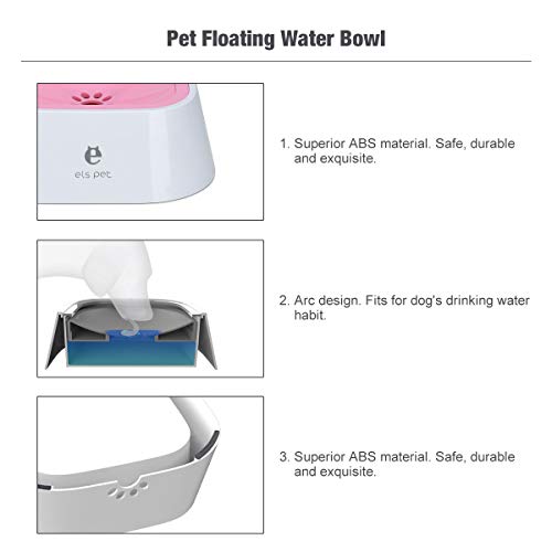 Cuenco de agua flotante para mascotas, 1,5 l, alimentador de agua lenta, sin derrames, antidesbordamiento, antiasfixia