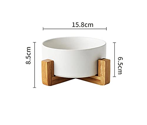 Cuenco De Comida para Gatos Cuenco De Arroz para Gatos Cuenco De Comida para Perros Cuenco para Gatos Cuenco con Soporte De Madera Cuenco De Alimentación De Agua Cuenco De Cerámica para Mascotas Mora