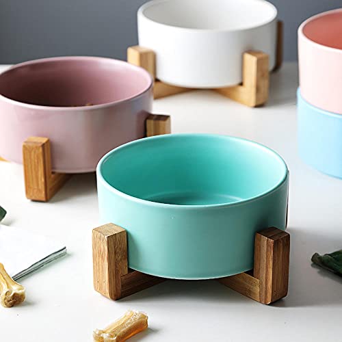 Cuenco De Comida para Gatos Cuenco De Arroz para Gatos Cuenco De Comida para Perros Cuenco para Gatos Cuenco con Soporte De Madera Cuenco De Alimentación De Agua Cuenco De Cerámica para Mascotas Mora