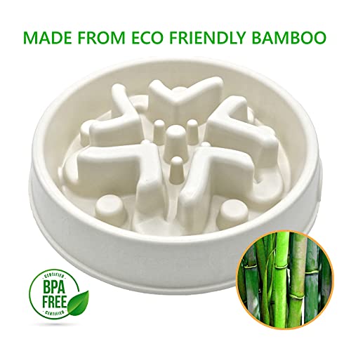 Cuenco de fibra de bambú para alimentación lenta, para perro