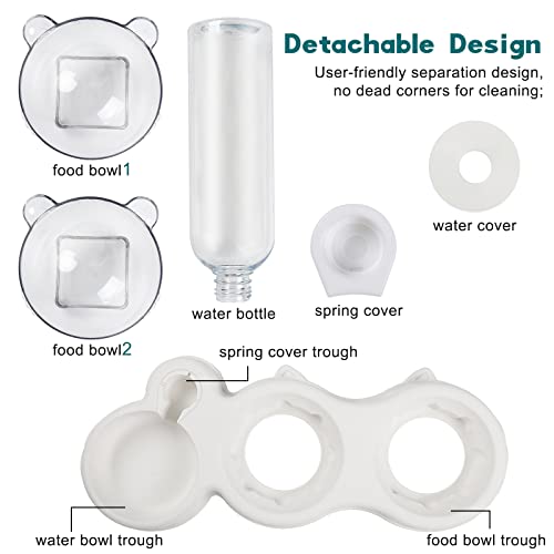 Cuenco del Gato Doble Tazón,3 en 1 Cuenco Doble para Mascotas,15°Inclinación Tazón de Alimentación para Gatos,con Bebedero Automático,Se Puede Utilizar para Gatos y Cachorros (5#)