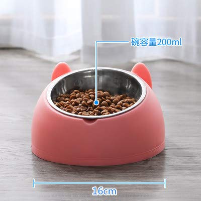 Cuenco del Gato Doble Tazón,Soporte Elevado 15 ° Tazón de alimentación para Gatos Antideslizante,Comederos Gatos Elevado 3 en 1 con Bebedero Automático,Se Puede Utilizar para Gatos y Cachorros