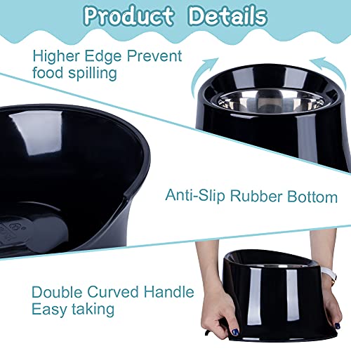 Cuenco elevado para perros de patas largas SuperDesign, extraíble, de acero inoxidable, con soporte de melamina resistente