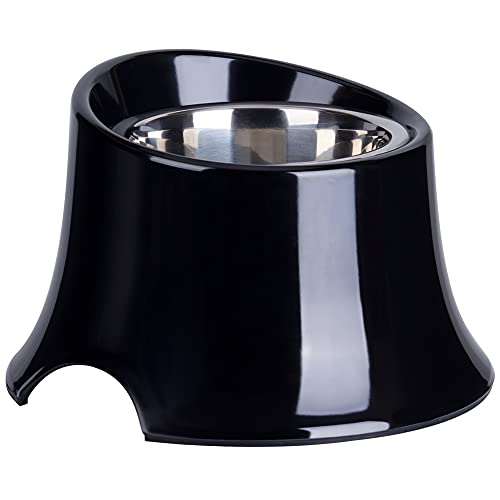 Cuenco elevado para perros de patas largas SuperDesign, extraíble, de acero inoxidable, con soporte de melamina resistente