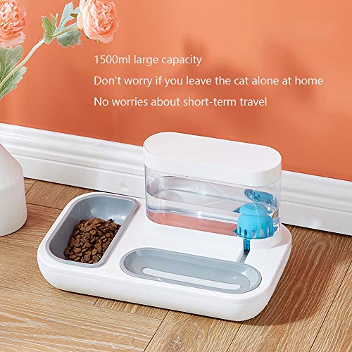 Cuenco para gatos con agua potable y cuenco para comer, cuenco de comida para gatos antivuelco, cuenco de arroz para gatos con protección de la columna cervical, adecuado para el hogar, parque, balc