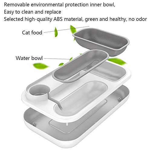 Cuenco para gatos con agua potable y cuenco para comer, cuenco de comida para gatos antivuelco, cuenco de arroz para gatos con protección de la columna cervical, adecuado para el hogar, parque, balc