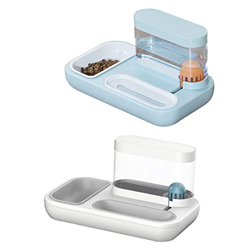 Cuenco para gatos con agua potable y cuenco para comer, cuenco de comida para gatos antivuelco, cuenco de arroz para gatos con protección de la columna cervical, adecuado para el hogar, parque, balc