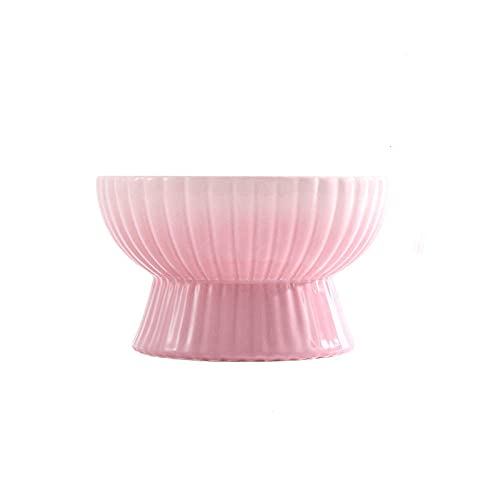 Cuenco para Gatos Cuenco Doble De Cerámica para Proteger La Columna Cervical Cuenco De Boca Plana De Pie Alto para Gatos Cuenco De Arroz Antivuelco para Comida para Perros Cuenco De Agua Suministros