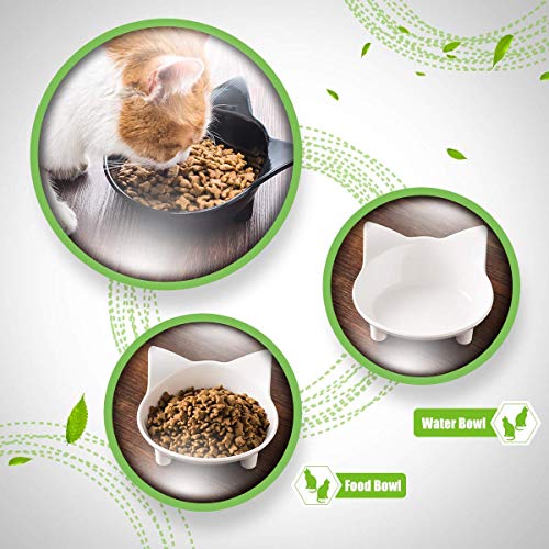 Cuenco para gatos, cuencos para comida para gatos, cuencos antideslizantes para gatos, comederos para gatos, juego de cuencos para gatos, cuencos para gatos Comederos para mascotas y tazones para agua