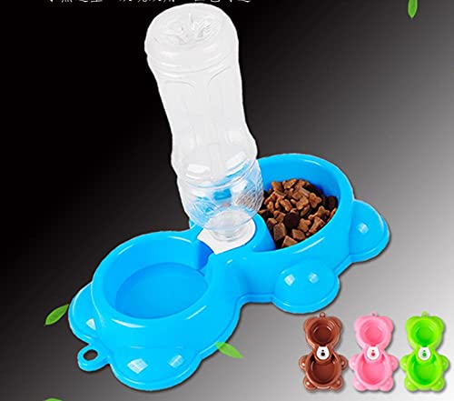 Cuenco para Mascotas Cuenco para Perros Agua Potable Cuenco Doble Perro Gato Cuenco De Arroz Comedero Verde