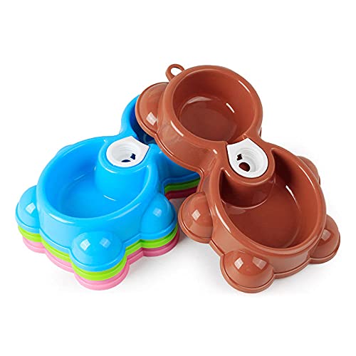 Cuenco para Mascotas Cuenco para Perros Agua Potable Cuenco Doble Perro Gato Cuenco De Arroz Comedero Verde
