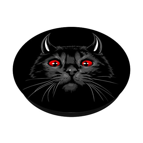 Cuernos de gato malvado PopSockets PopGrip: Agarre intercambiable para Teléfonos y Tabletas
