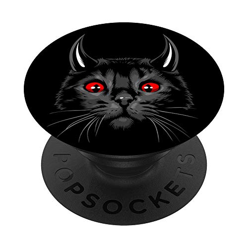 Cuernos de gato malvado PopSockets PopGrip: Agarre intercambiable para Teléfonos y Tabletas