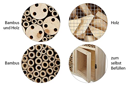 CULT at home Hotel de abejas para insectos – Casquillos nidos – Tubo de bambú – 38 cm