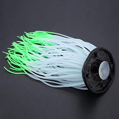 Cuque Venta Loca Anémona de Silicona, anémona de simulación de simulación, para Acuario de Peces(Green)