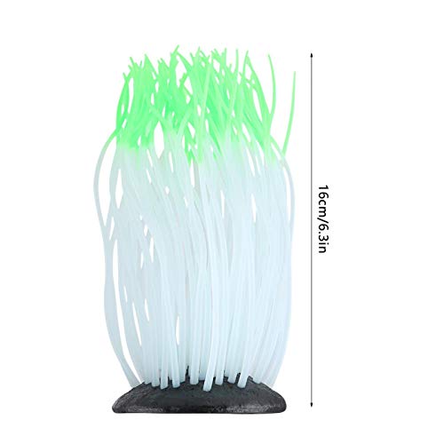 Cuque Venta Loca Anémona de Silicona, anémona de simulación de simulación, para Acuario de Peces(Green)