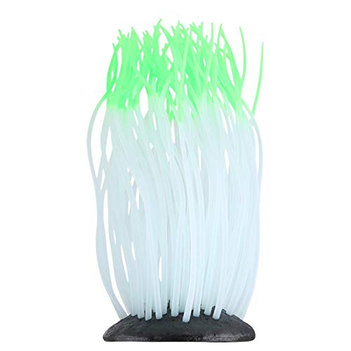 Cuque Venta Loca Anémona de Silicona, anémona de simulación de simulación, para Acuario de Peces(Green)