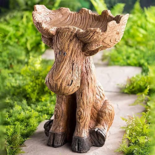 CUSROS Alimentador de pájaros realista exquisito duradero al aire libre escultura de becerro estatua atraer aves para decoración de jardín café