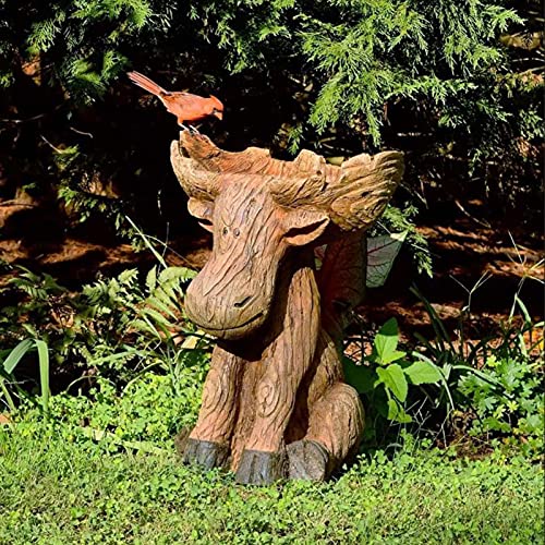 CUSROS Alimentador de pájaros realista exquisito duradero al aire libre escultura de becerro estatua atraer aves para decoración de jardín café