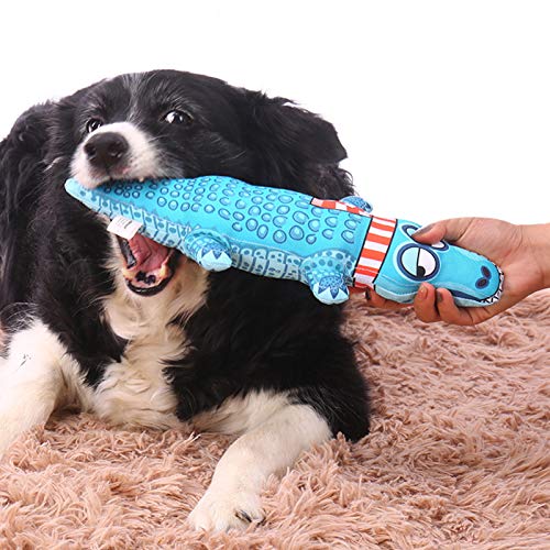CUSROS Dibujos animados forma de cocodrilo muerde perros resistentes al juguete vocal molar mordedor entrenamiento juguetes masticar regalo para su mascota amarillo un tamaño