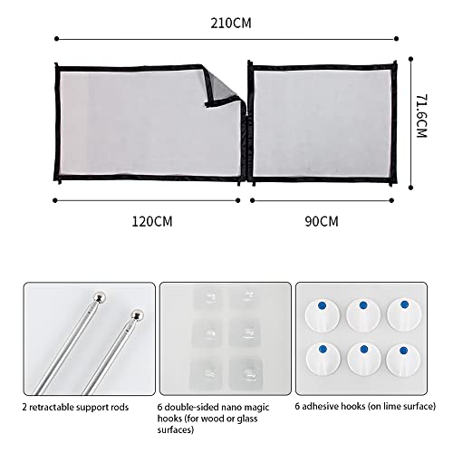 CYJZHEU Puerta Mágica para Perros 210x 71.5m Red de Aislamiento para Mascotas,Puerta de Malla para Perro,Barrera para Perros Puerta, Magic Gate Dog para Cocinas,Escaleras y Habitaciones (Negro)