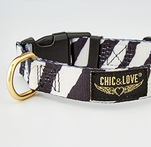 CYP BRANDS Chic & Love CL-02XS-LC Collar Love Zebra para Perro, Talla XS