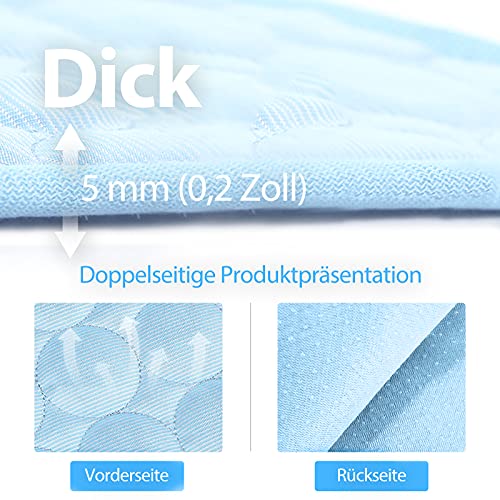 Cysincos - Alfombra refrescante para perro, alfombra refrigerante para perro, alfombra fría, gato, manta para perro XXL para el verano, material multifuncitonelado (azul claro, L)