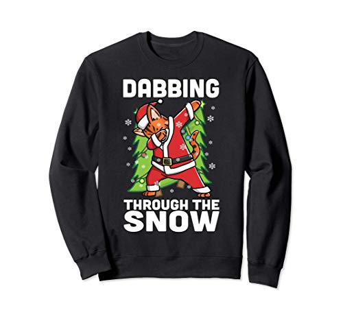 Dabbing Gato Bengala Navidad Mascota Sudadera