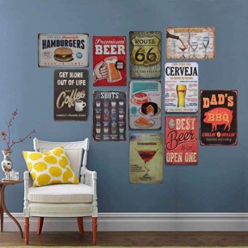 Dafony Letreros de metal para mascotas con diseño de perro retro para decoración de pared, diseño vintage
