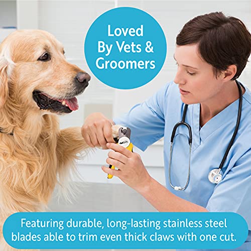 DakPets Professional-Grade Dog Nail Clippers with Protective Guard, Safety Lock and Nail File - Suitable for Medium and Large Breed Yellow